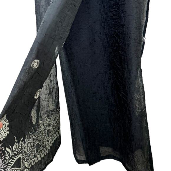 Vintage 90s Sue Wong Maxi Dress Gown Medium Black Silver Square Neck Layered - Picture 4 of 8